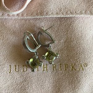 Judith ripka silver and yellow quartz earrings